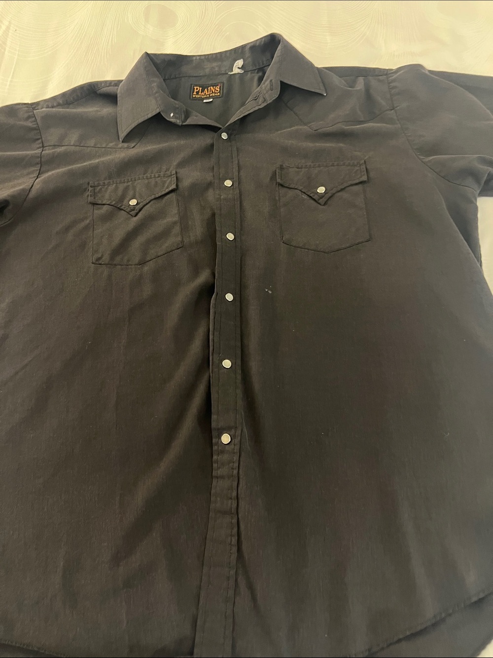 Plains WESTERN WEAR Black Western-Style Button-Down Shirt - Men